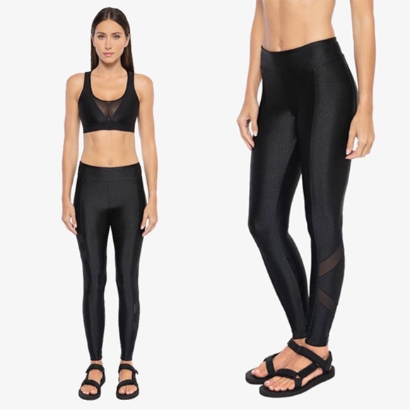 KORAL • Tribal Trilobal High Rise Legging black snake reptile texture sheer - Picture 1 of 11